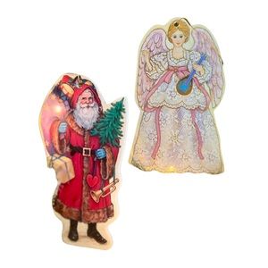 VTG Gibson ‘A Victorian Christmas’ Cardboard Santa & Angel Ornaments - 11 Total